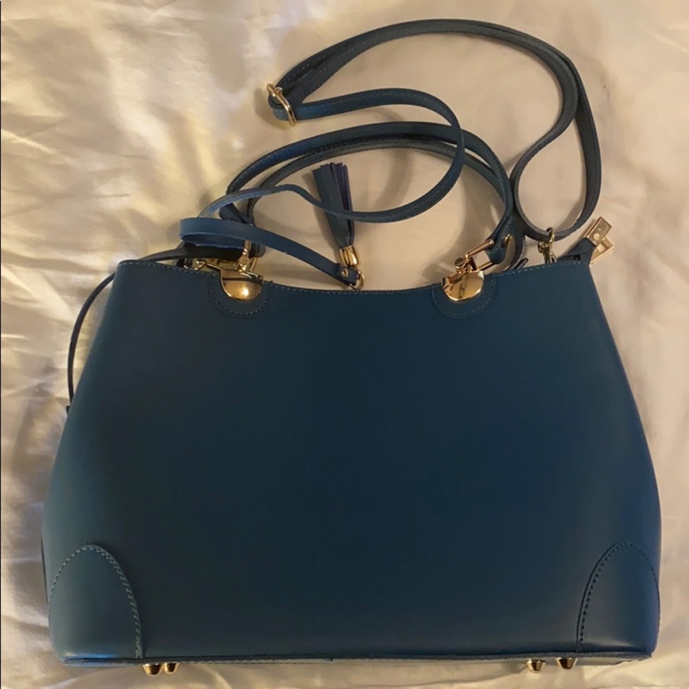 Genuine Leather Borse in Pelle Dark Teal Purse